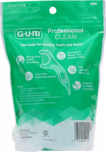 GUM® Professional Clean Fresh Mint Extra Strong Flossers Perspective: back