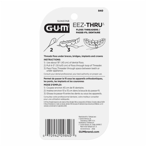 GUM Eez-Thru Floss Threaders Perspective: back