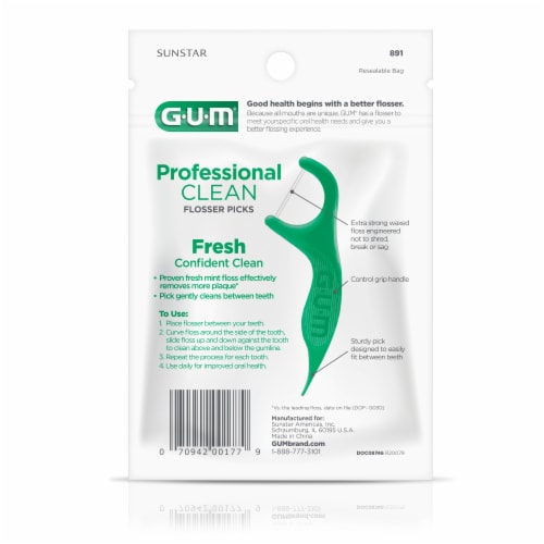 GUM Fresh Mint Professional Clean Flossers Perspective: back