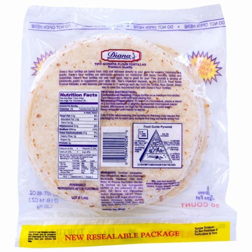 Diana's Tipo Gorditas Flour Tortillas Perspective: back