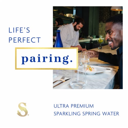 Saratoga Sparkling Bottled Water Perspective: back