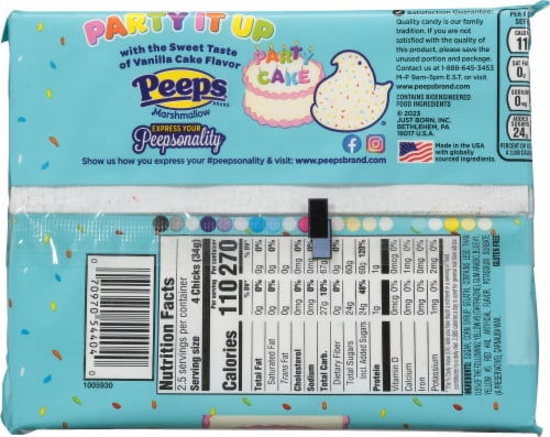 Peeps® Marshmallow Party Cake Chicks Easter Candy Pack Perspective: back