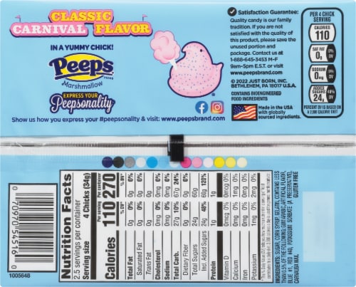 Peeps® Cotton Candy Flavored Marshmallow Candy Perspective: back