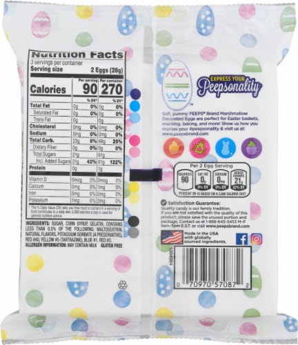 Peeps® Decorated Eggs Marshmallow Easter Candy Perspective: back