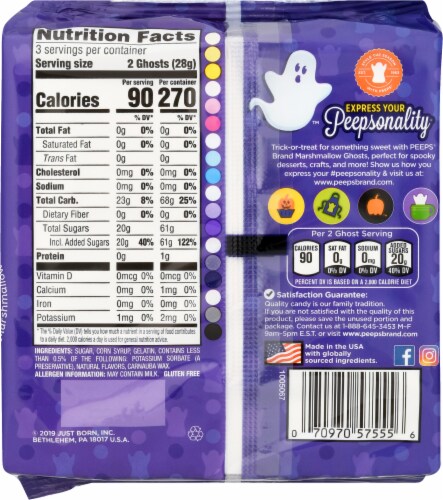 Peeps Marshmallow Ghosts Halloween Candy Perspective: back