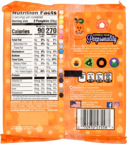 Peeps® Marshmallow Pumpkins Halloween Candy Perspective: back