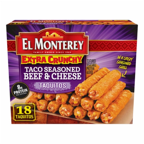 El Monterey® Extra Crunchy Taco Seasoned Beef & Cheese Frozen Taquitos Perspective: back