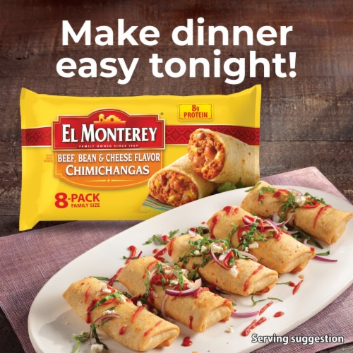 El Monterey® Beef Bean and Cheese Flavor Chimichangas Perspective: back