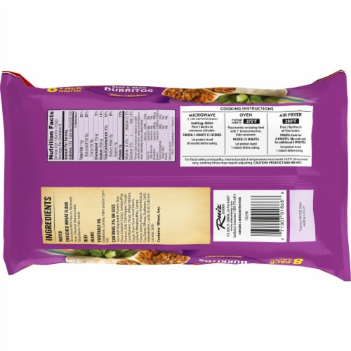 El Monterey® Family Size Beef & Bean Frozen Burritos Perspective: back