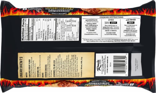 El Monterey® Ghost Pepper Bean Rice and Chicken Chimichangas Family Size Frozen Perspective: back