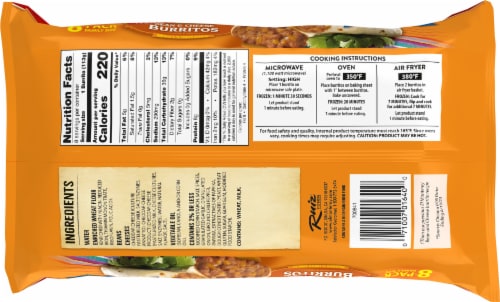 El Monterey® Family Size Bean and Cheese Frozen Burritos Perspective: back