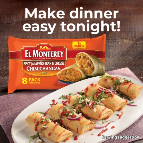 El Monterey® Spicy Jalapeno Bean & Cheese Chimichangas Family Size Perspective: back