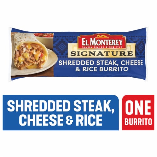 El Monterey® Signature Shredded Steak Cheese & Rice Burrito Perspective: back