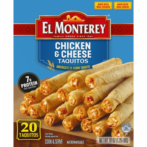 El Monterey® Chicken & Cheese Frozen Flour Taquitos Perspective: back