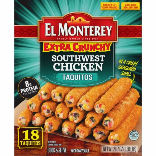 El Monterey® Extra Crunchy Southwest Chicken Frozen Taquitos Perspective: back