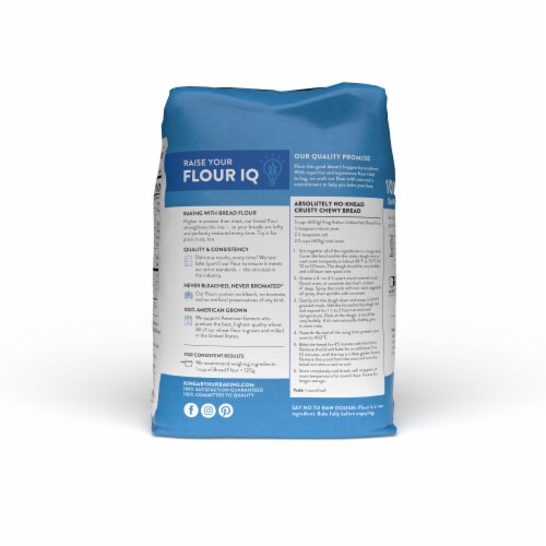 King Arthur Unbleached Bread Flour, Non-GMO Project Verified, Certified Kosher, No Preservatives Perspective: back