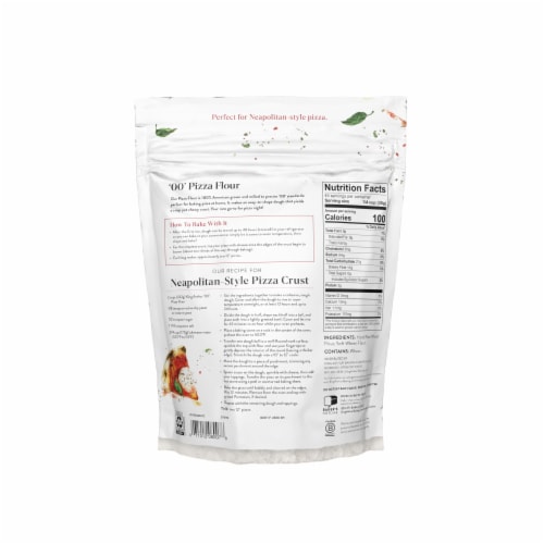 King Arthur 00 Pizza Flour, Non-GMO Project Verified, 100% American Grown Wheat Perspective: back