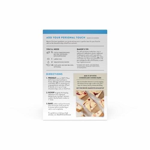 King Arthur Flour Gluten Free Cookie Mix Perspective: back