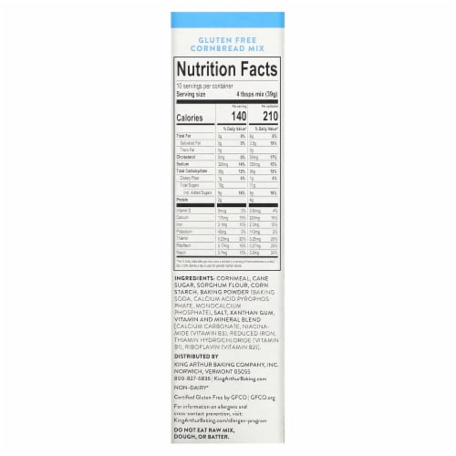 King Arthur Baking Company Gluten Free Corn Bread Mix - 14 oz (397 g) Perspective: back