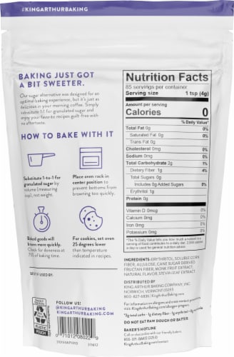 King Arthur Baking Sugar Alternative Perspective: back