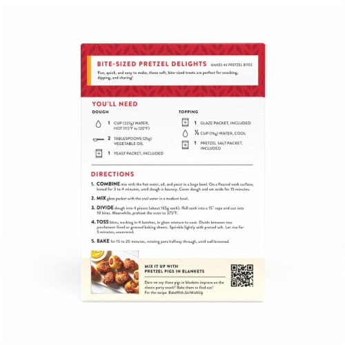 King Arthur Baking Company Soft & Chewy Pretzel Bites Mix Kit, Baking Mix - Ready in 1 hour Perspective: back