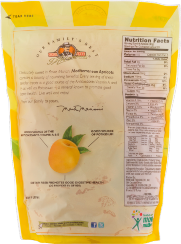 Mariani Mediterranean Dried Apricots Perspective: back