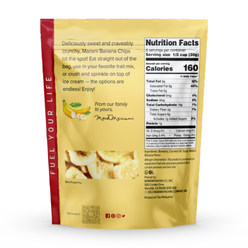 Mariani Banana Chips Perspective: back