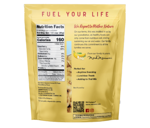 Mariani® Banana Chips Perspective: back