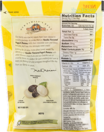 Mariani Vanilla Yogurt Raisins Perspective: back
