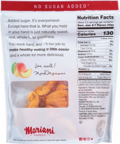 Mariani® Family Simply Dried No Sugar Added Peach Halves Perspective: back