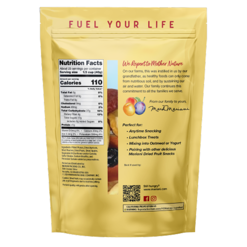 Mariani® Mixed Dried Fruit Value Pack Perspective: back