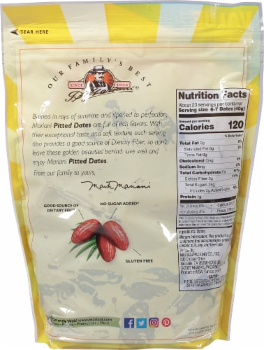 Mariani® Value Size Pitted Dates Perspective: back