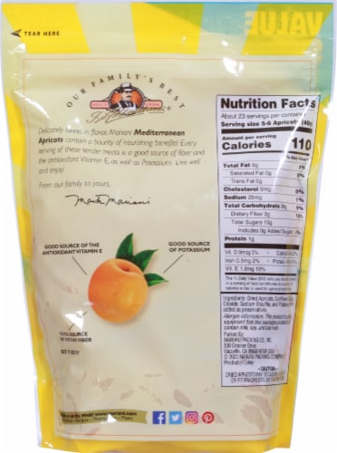 Mariani® Mediterranean Apricots Perspective: back