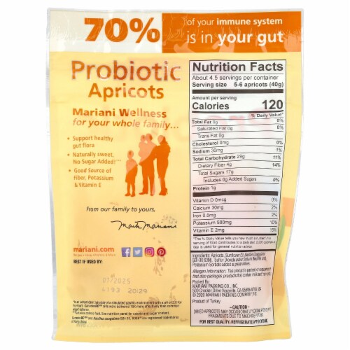 Mariani Probiotic Apricots Perspective: back