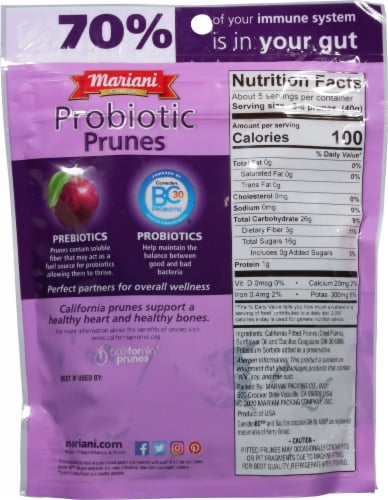 Mariani Probiotic Prunes Perspective: back