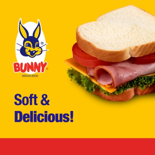 Bunny Bread Thin Sliced, Enriched Sliced White Bread, 16 oz Loaf Perspective: back