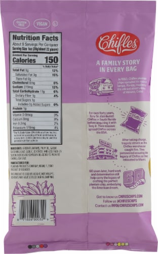 Chifles® Garlic Plantain Chips Perspective: back
