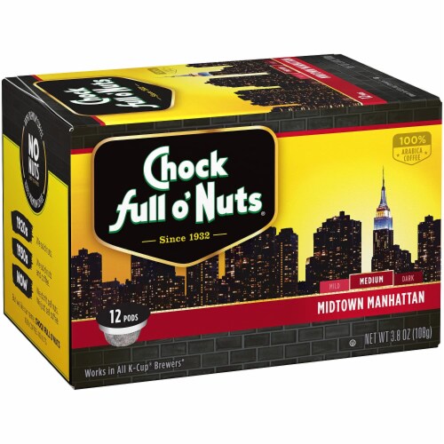 CHOCK FULL O'NUTS MIDTOWN MANHATTAN MEDIUM 12CT SINGLE SERVE Perspective: back