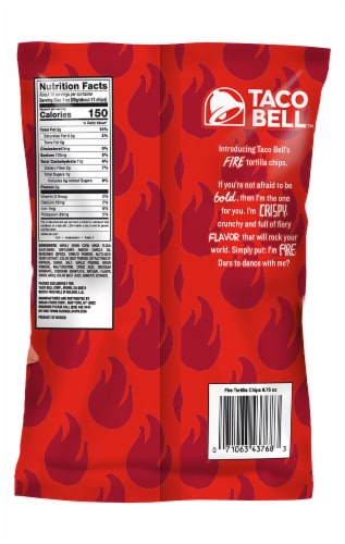 Taco Bell Fire Tortilla Chips Perspective: back