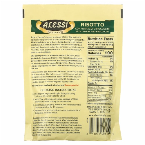 Alessi® Risotto with Cheese and Broccolini Perspective: back