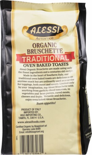 Alessi® Italian Organic Traditional Bruschette Garlic & Herb Snack Sized Toast Perspective: back