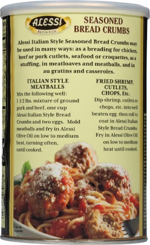 Alessi Italian Style Seasoned Bread Crumbs Perspective: back