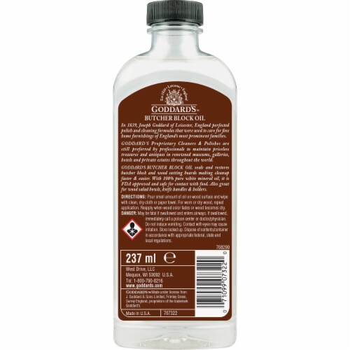 Goddard's 8 Oz. Butcher Block Conditioner Oil 707322 Perspective: back