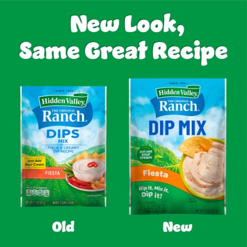 Hidden Valley Fiesta Ranch Dips Mix Packet Perspective: back