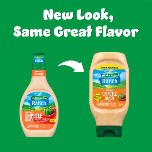 Hidden Valley Southwest Chipotle Ranch Dressing Salad Dressing for Quick Meals Perspective: back