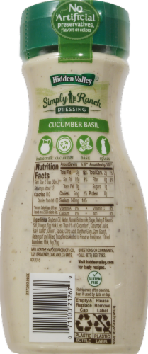 Hidden Valley Simply Ranch Cucumber Basil Perspective: back