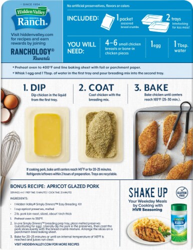 Hidden Valley Simply Dinners Breading Prep Kit Perspective: back