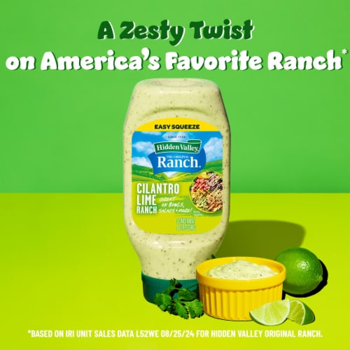 Hidden Valley Cilantro Lime Ranch Condiment and Dressing, Easy Squeeze Bottle Perspective: back