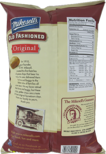 Mikesell's Old Fashioned Potato Chips Perspective: back
