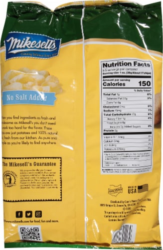 Mikesell's® No Salt Potato Chips Perspective: back